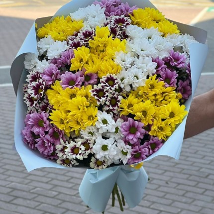 Букет из разноцветных хризантем - купить с доставкой в по Большим Салам